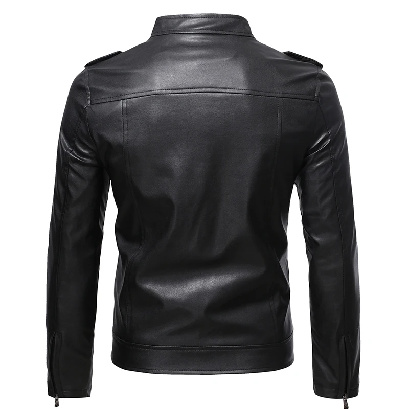 Мужская мотоциклетная куртка-бомбер из натуральной овечьей кожи |