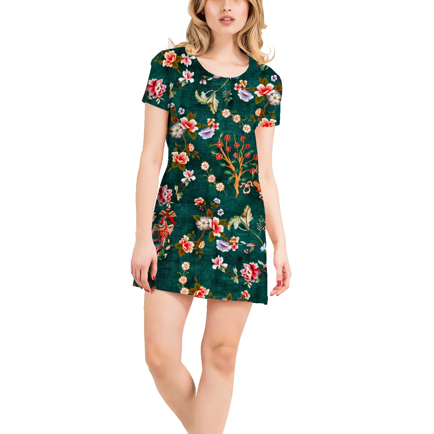

Summer Graffiti Letters Print Art T-Shirt Skirt Straight All-match Mid-Length Straight Skirt 2022 Fashion Casual Dress