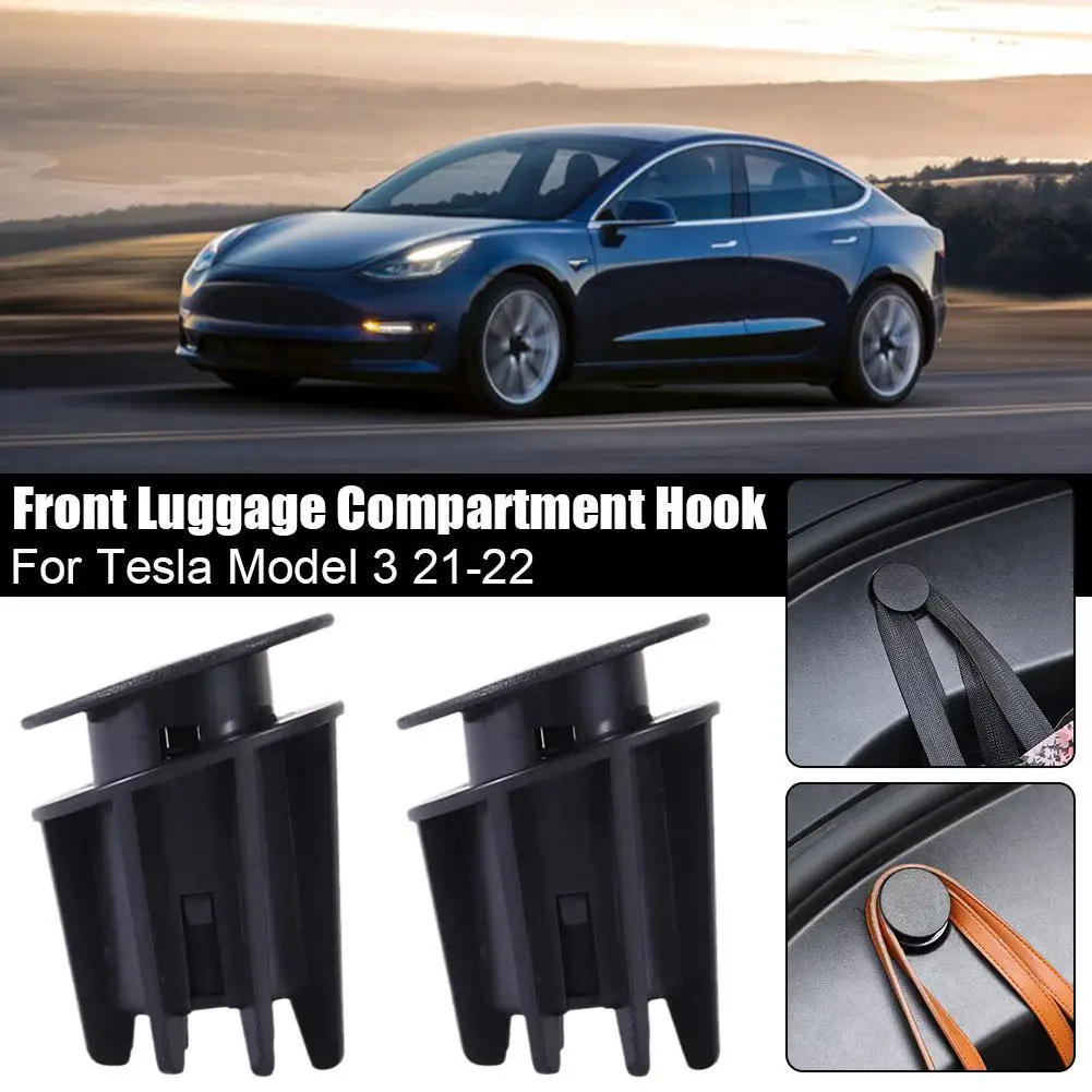 

2pcs Model3 Car Front Trunk Hook Grocery Bag Hanger Hook Organizer Frunk Bolt Cover Hook For T Esla Model 3 2021 Car Accessories