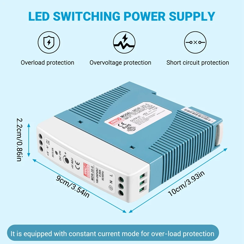 Блок питания на DIN-рейку 20 Вт регулятор напряжения с драйвером переменного тока