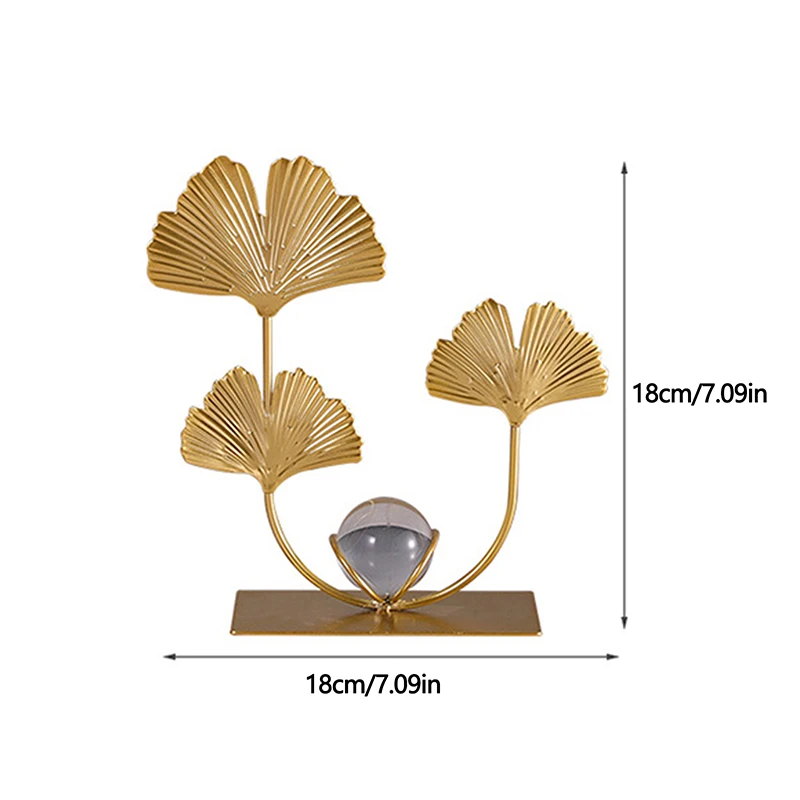 Золотой лист гинкго железные поделки украшения свет роскошные хрустальные шары