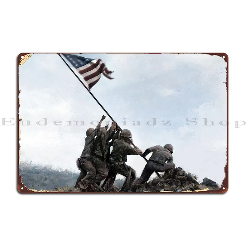 

Battle Of Iwo Jima Metal Sign Club Bar Home Cinema Plaques Tin Sign Poster