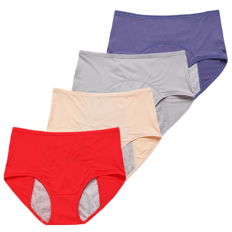 

4pcs/Set Leak Proof Period Underwear Women Mesh Antibacterial Briefs Very Abundant Menstrual Panties For Periods Hygienic Pants