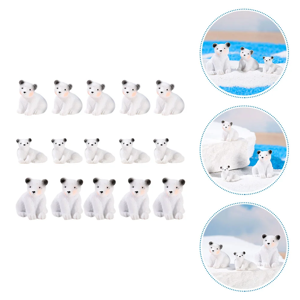 

Resin Polar Bear White Decors Crafts Model Sculpture Courtyard Decoration Models Miniature Adornment Garden Cupcake