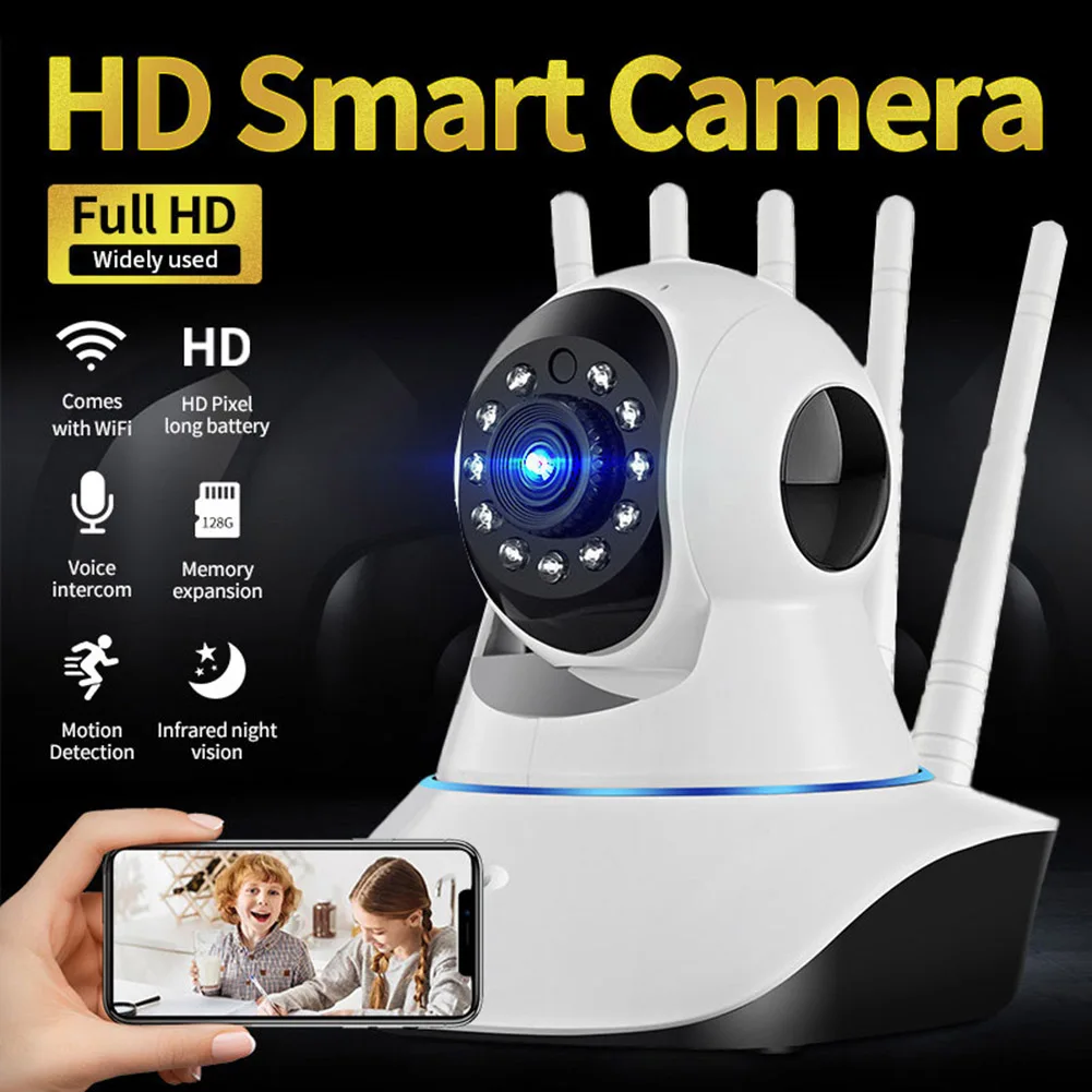 

WiFi Surveillance Cameras Infrared Night Vision Smart Home Network Camera Video Record Two-way Intercom for Home Room Apartment