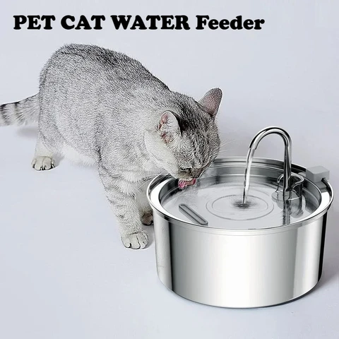 Кормушка для воды для домашних животных, автоматический фонтан для воды, USB электрический бесшумный фонтан для кошек и собак, умная поилка из нержавеющей стали