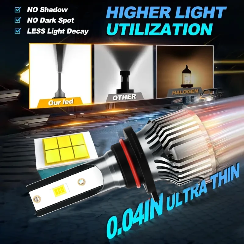 2/6 шт. светодиодные фары 30000LM Canbus H11 HB3 автомобильные передние H8 противотуманные