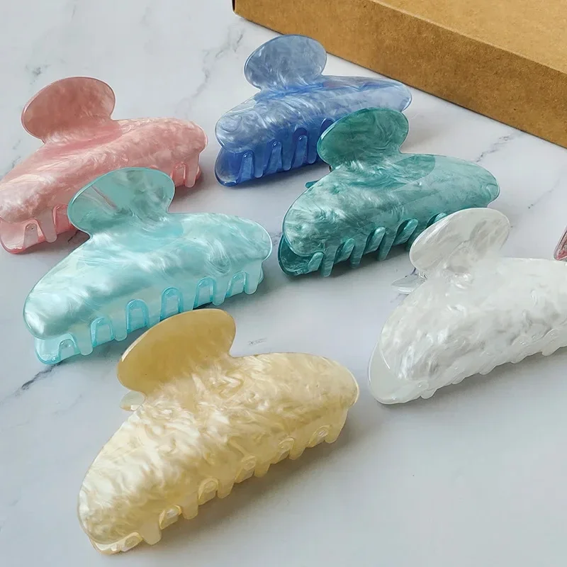 Большие когти для волос женщин модные ацетатные заколки во французском стиле с