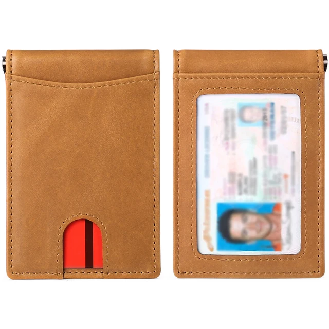 Rfid Men Wallets Vintage Genuine Leather Money Clip Man Wallet Male Small Purse Credit Card Holder 2