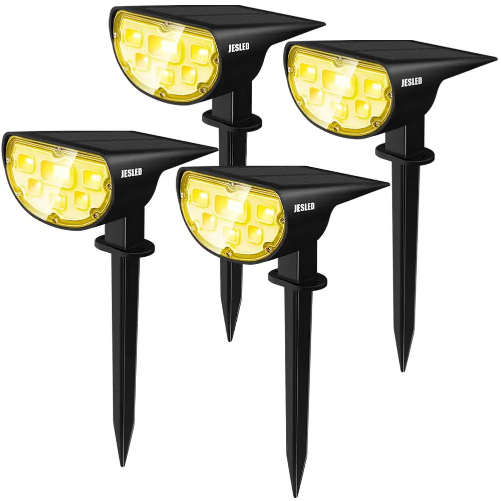 

Solar Landscape Lights Outdoor 14 LED Spotlight, Warm White, 4-Pack