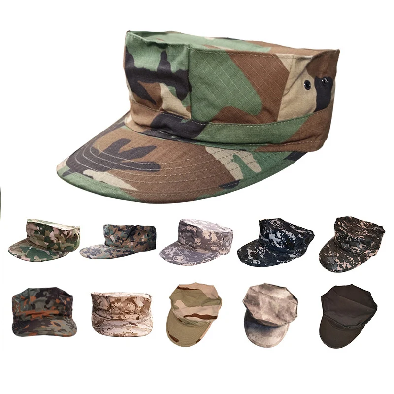 

13 Colors Army Camouflage Military Caps Snapback Stripe Us Ru German Soldier Cap Tactical Peaked Sports Camping Hiking Sunhat