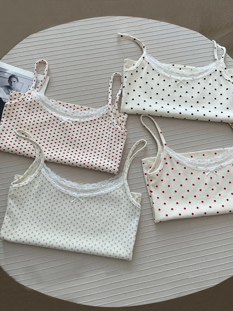 Кружевные хлопковые укороченные топы Tirm с бантом женский летний облегающий Топ