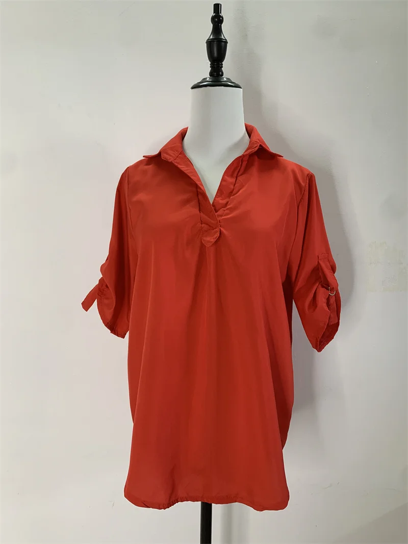 Женская однобортная рубашка PLAZSON элегантная офисная блузка с отложным