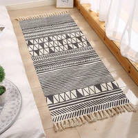 new nordic cotton and linen weave boho decorative tassel boho handmade pure cotton edge weave bedroom door floor bath mat carpet