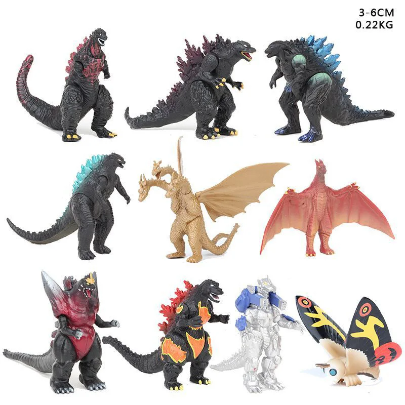 

10 PCS GODZILLA Monstors PVC Action Figures Dolls For Children Birthday Gift Cake Decorated Toy
