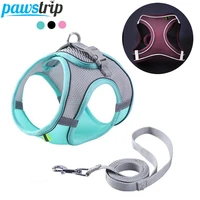 reflective pet dog harness vest with walking lead leash adjustable puppy harness outdoors pet harness for small medium dogs
