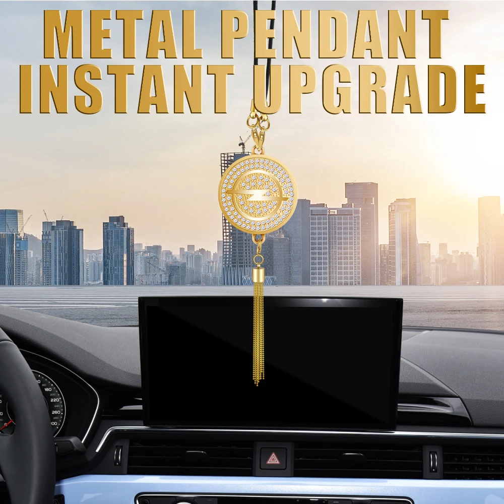 

1PC Metal Car Emblem Styling Rearivew Mirror Hanging Pendant Decoration For OPEL Opc Astra Corsa Mokka Vectra Insignia J H G
