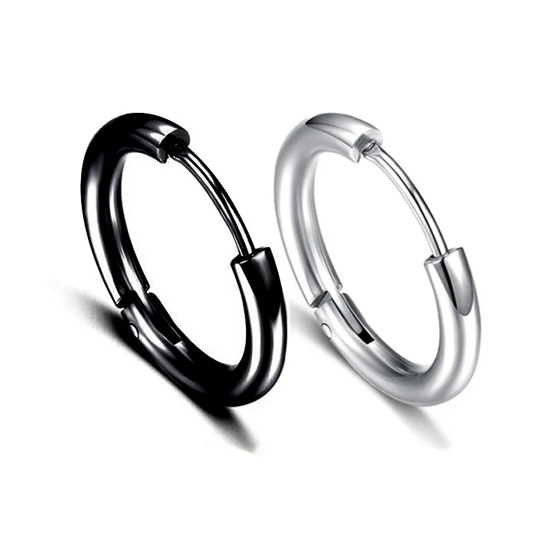 

Charmsmic 1 Pair Mens Round Circle Stainless Steel Hoop Earrings Women Korea Bts Ear Jewelry Gold Silver Body Piercing Wholesale