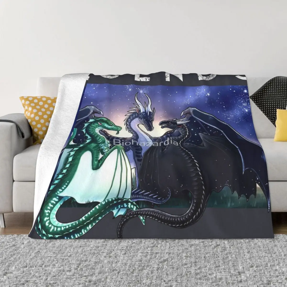 Wings Of Fire - Legends Fathom Darkstalker Прозрачное одеяло Покрывало на кровать Аниме Одеяло Ins Wind