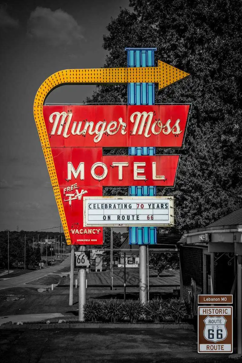 

Жестяная вывеска Munger Moss Motel Route 66, оловянные таблички, Настенный декор, украшение комнаты, ретро винтажная неоновая вывеска для клуба, кафе, п...