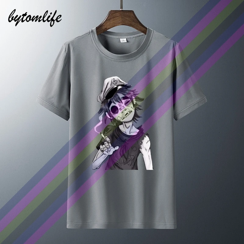 Модная футболка рок-группы Gorillaz с круглым вырезом и коротким рукавом |
