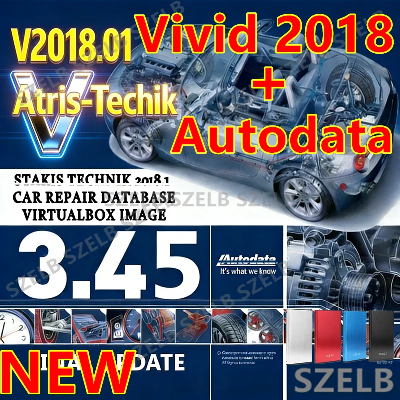 Фото Новейшее программное обеспечение Autodata 3.45 для авторемонта + Vivid 2018 (Atris-Technik) Vivid Workshop DATA 2018.01 для информации о европейских автомобилях. №1