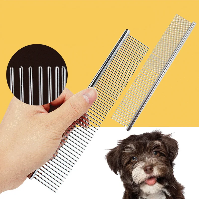 

Stainless Steel Dog Comb Pet Grooming Brush Grooming Tools for Small Large Medium Animals Cats Horses