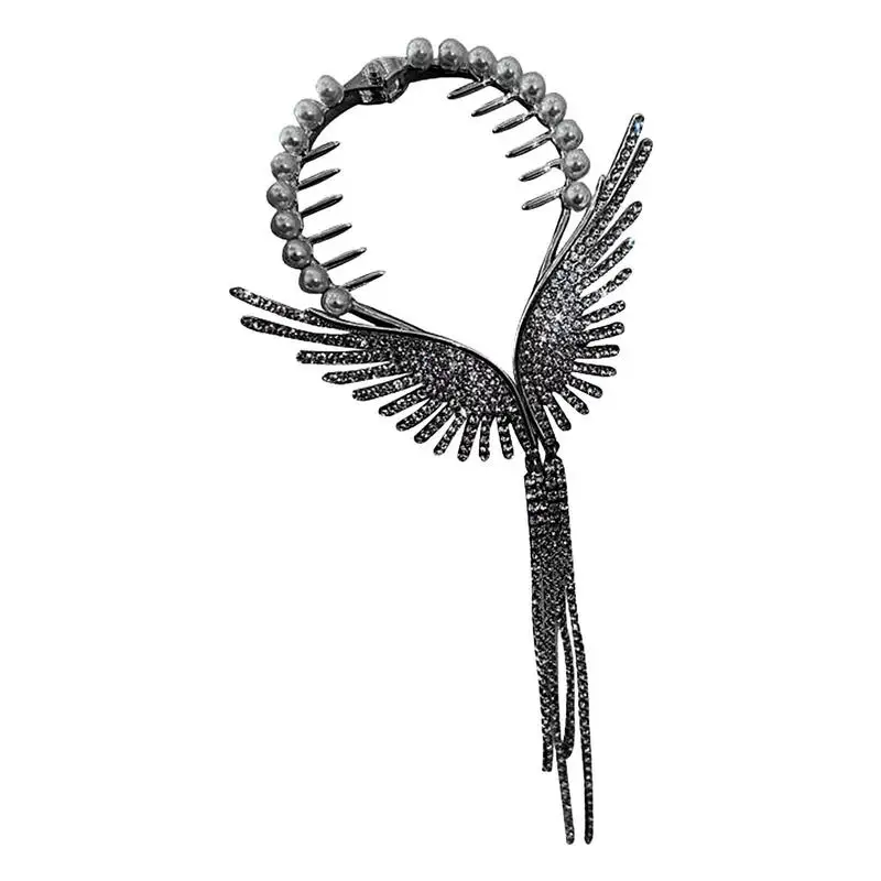 

Metal Hair Clips For Women Angel Wings Grab Claw Clips For Girls Hair Clips Hair Claw Clamp Tassel Hair Claw