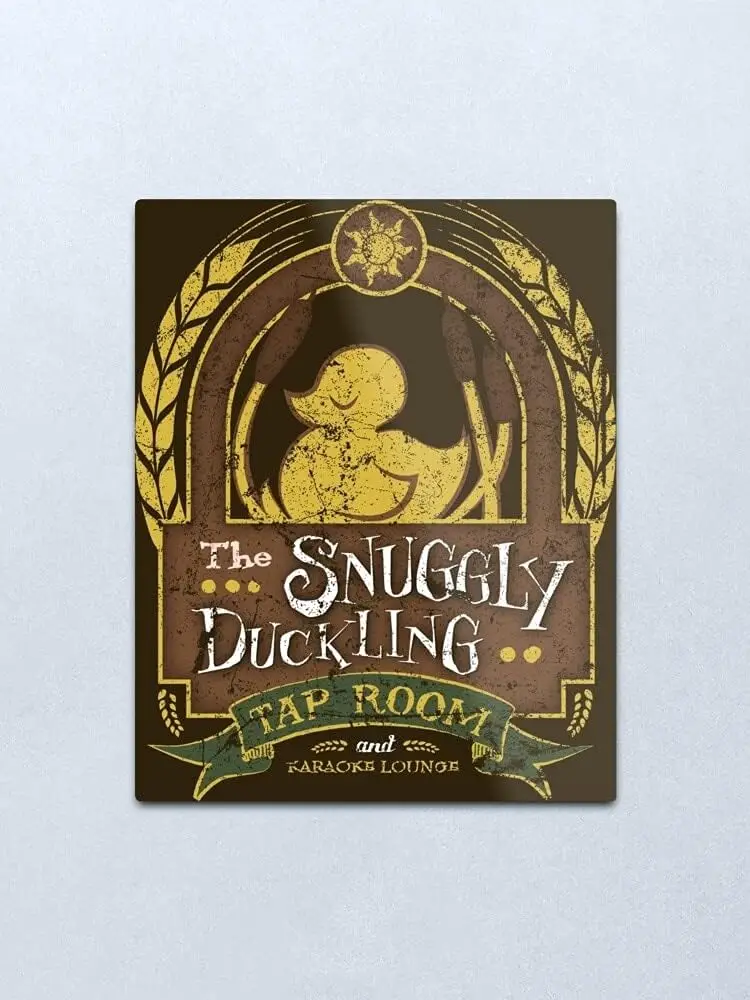 Cute Spree The Snuggly Ducklng Tap Room Prnt Wall Art Домашний Настенный Декор Металл Tn Sgn 8x12 nch