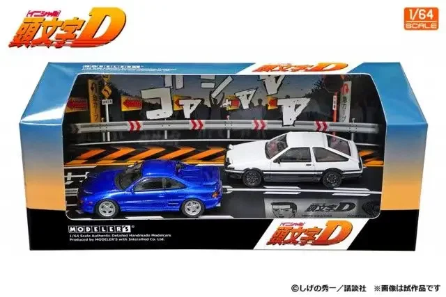 Модельный автомобиль голубой + AE86 белого цвета от моделька 1:64 Vo1.15 Initial D MR2(SW20)