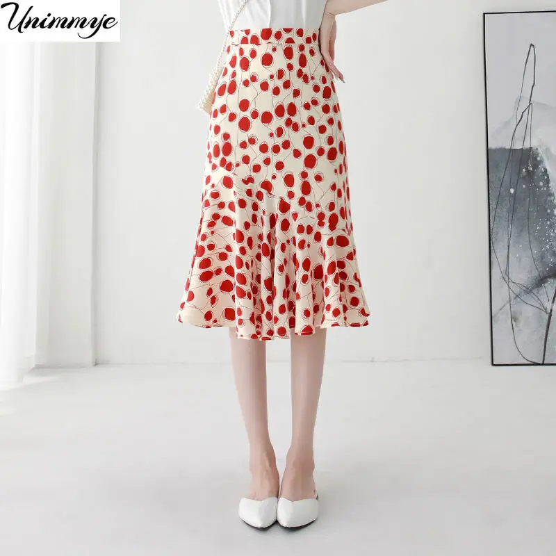 

Юбка-миди Женская трапециевидная с высокой талией и цветочным принтом