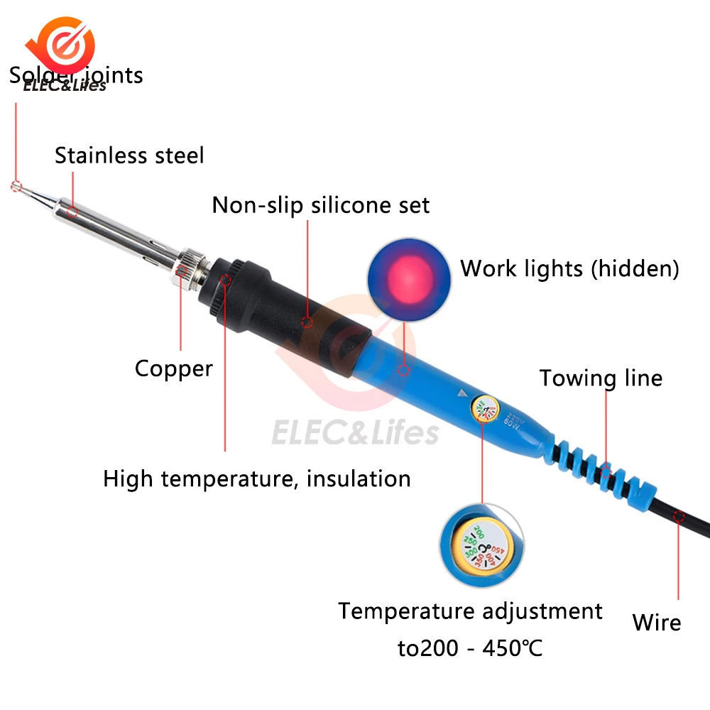 Электрический паяльник 15 в 1 220 В 110 60 Вт сварочная паяльная станция инструмент для