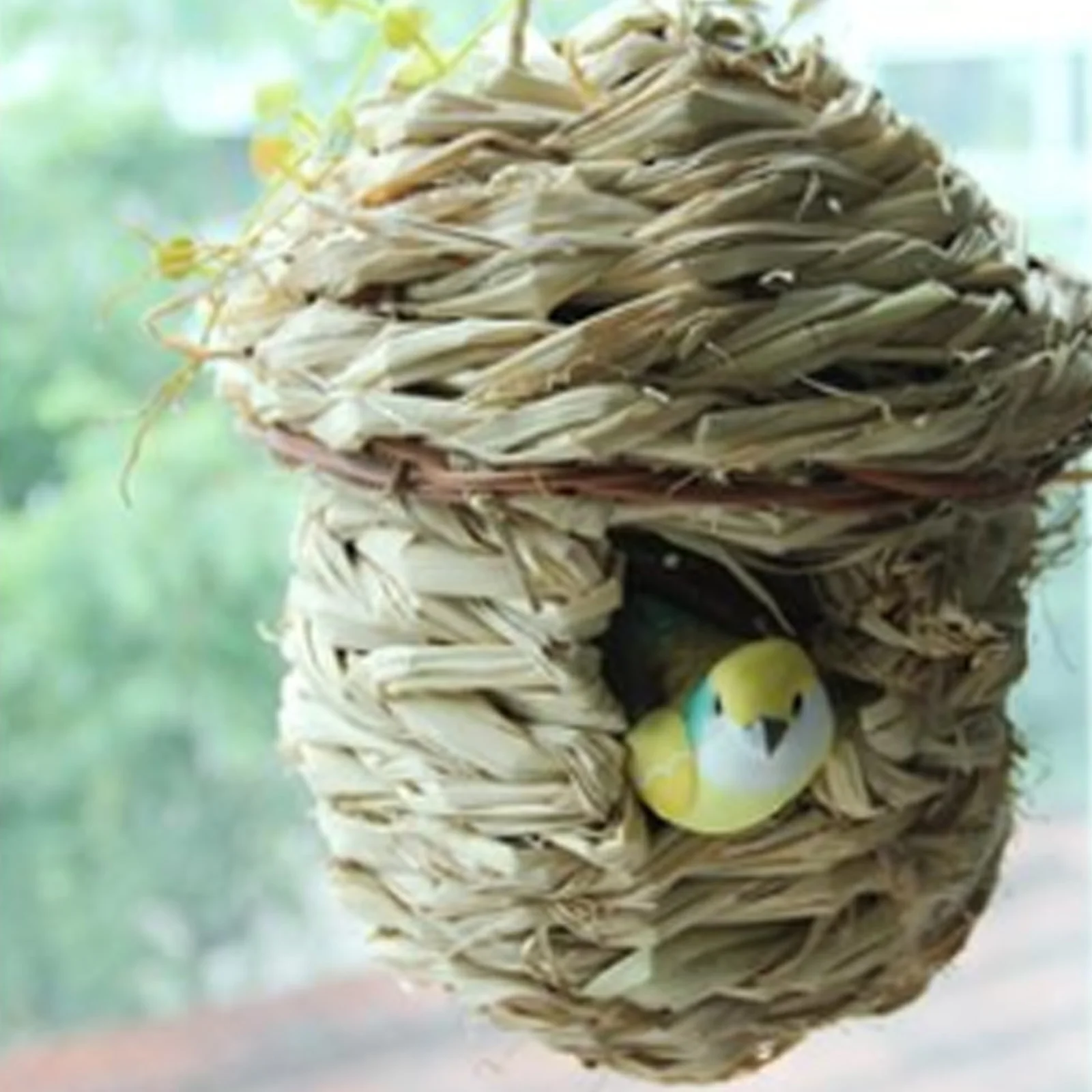 

1 шт., ручная работа, гнездо для Колибри, наружный подвесной садовый декор, маленький домик для птиц (в форме грецкого ореха)