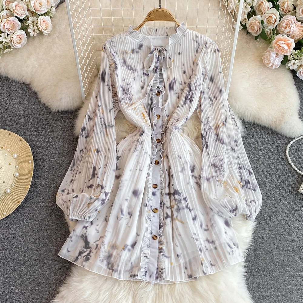 

Ощущение легсветильник роскошный темпераментный с длинным рукавом круглый воротник с агарическим краем однобортная Талия для похудения т...