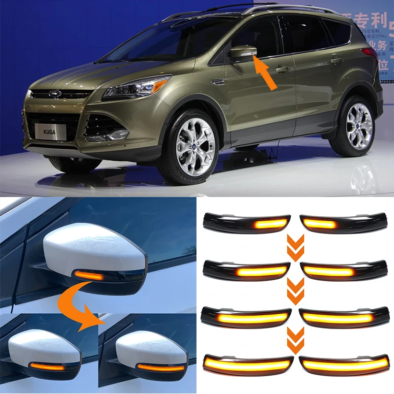 

2 Pieces Dynamic Blinker LED Turn Signal Lights Side Mirror indicator For Ford C-Max Focus MK3 Escape Kuga II EcoSport 2013-2019