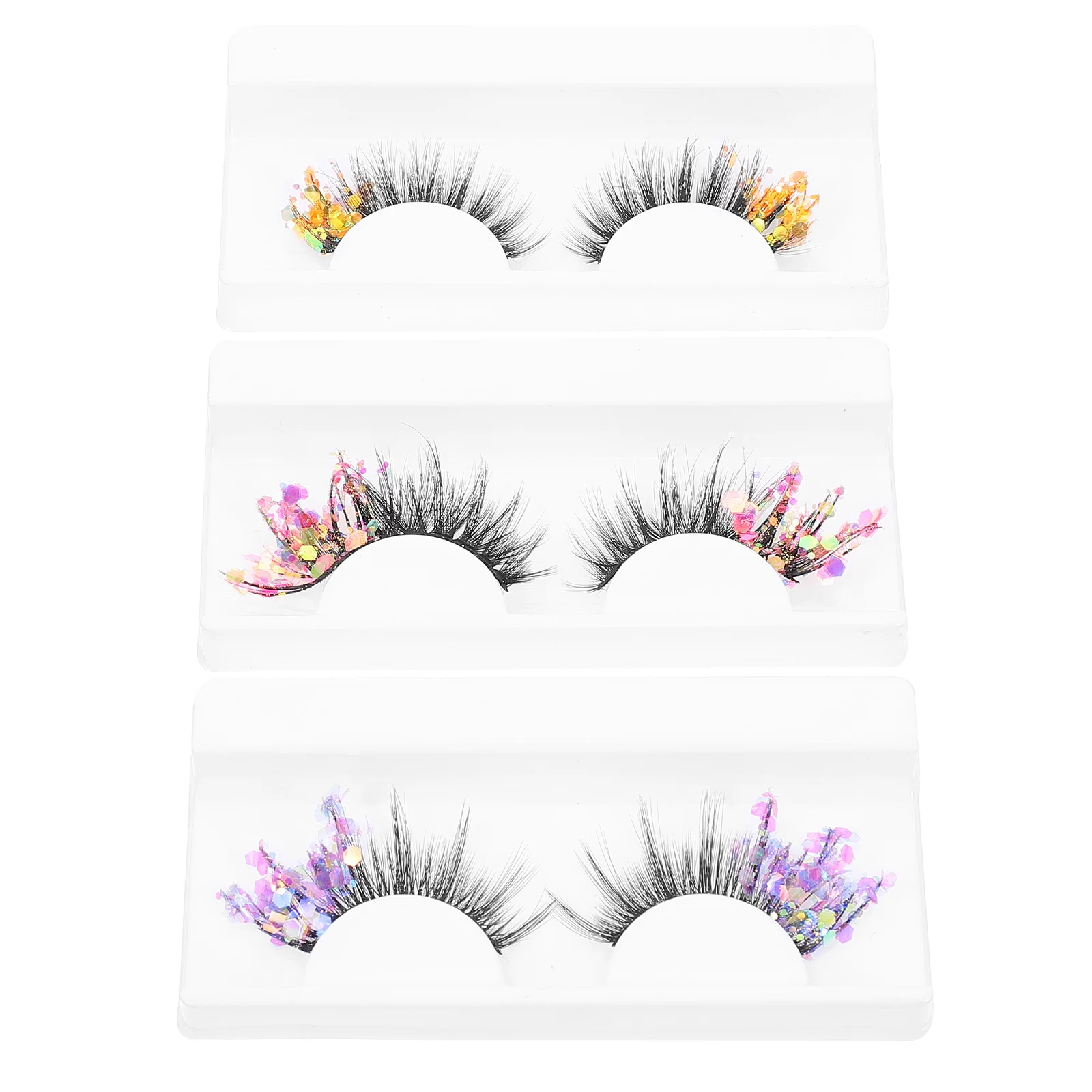 

Eyelashes Lashes Glitter False Fake Lash Fluffy Colored Dramaticeyelash 3D Extensions Makeup Natural Wispy Artificial Costume