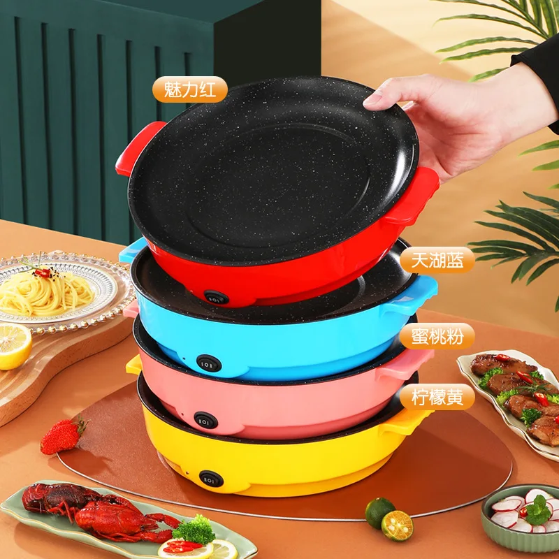 

Portable Multifunction Electric Frying Pan Skillet Oven Non-Sticky Grill Fry Baking Roast Pot Cooker Steak Barbecue Kitchen Tool