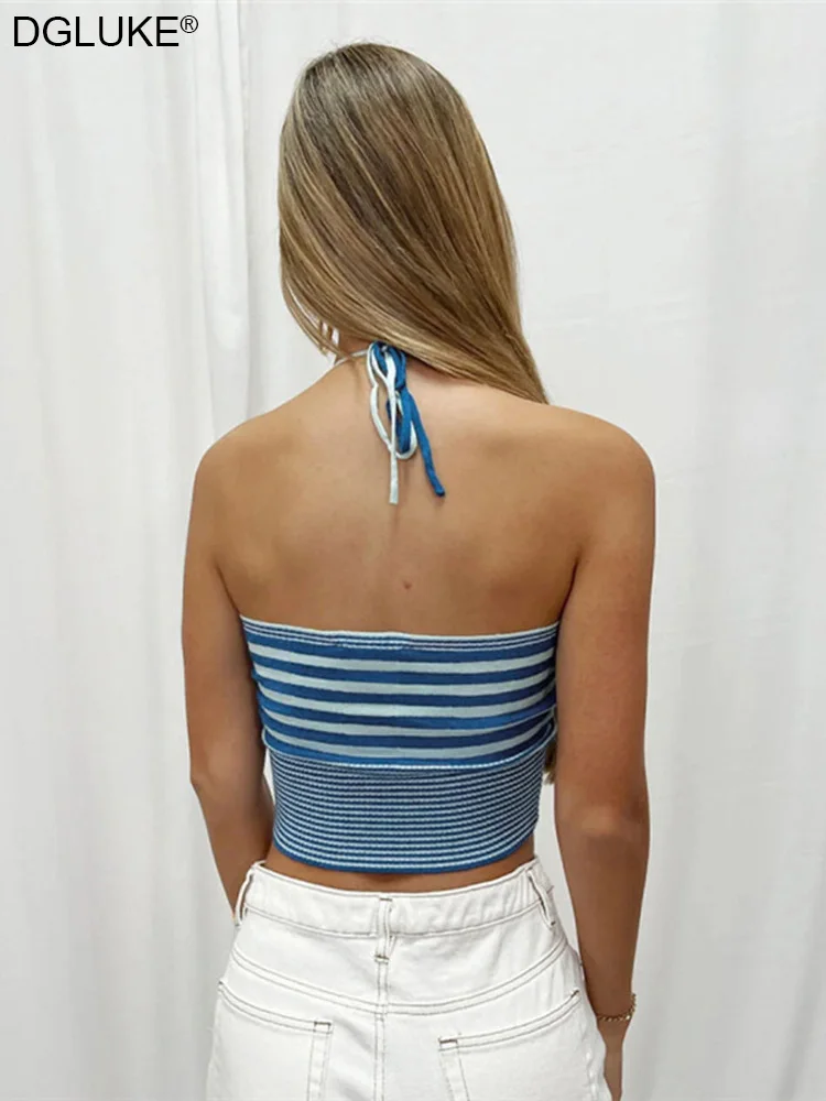 Женский трикотажный богемный топ на завязках с рюшами |