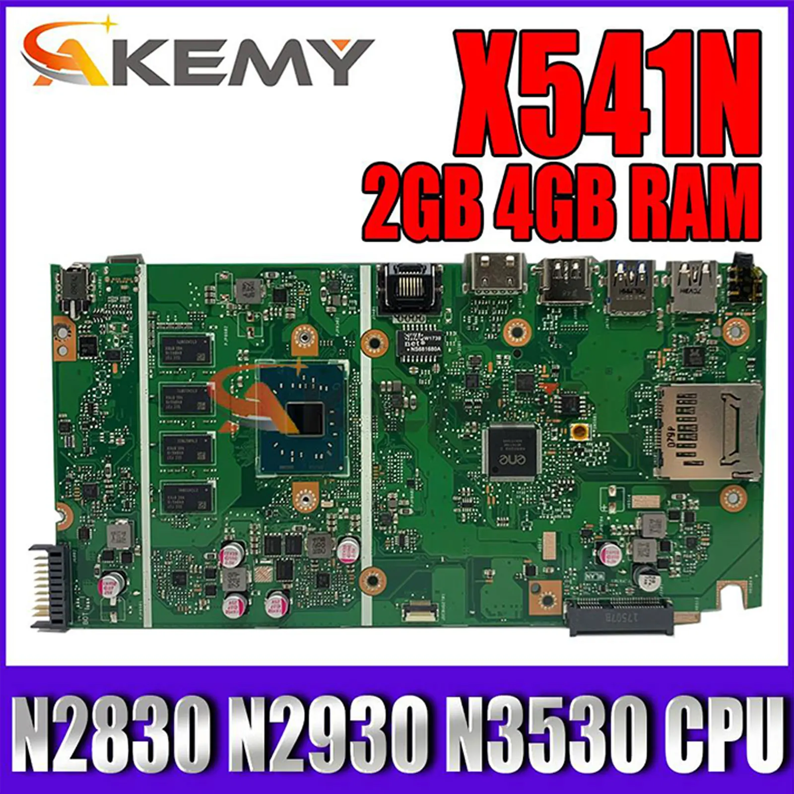 

Материнская плата X541N для ноутбука ASUS X541NA A541NA F541NA R541NA D541NA X541 материнская плата 2 ГБ 4 ГБ ОЗУ N3050 N3350 N3700 N4200 процессор