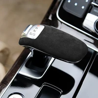 car gear shift knob cover trim for aaudi a8 2011 2017 alcantara suede leather gear shift knob cover sticker interior accessories