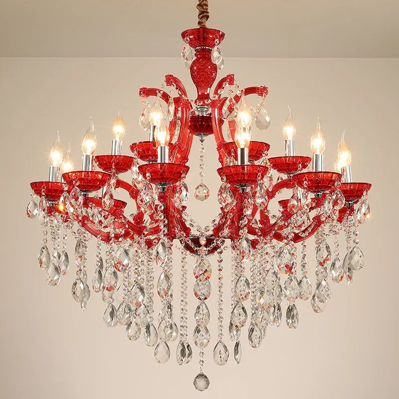 

European-style living room crystal lamp children's bedroom chandelier warm pink girl princess lamp simple modern dining room