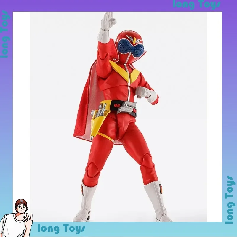 Фото В наличии: Оригинальный конструктор Bandai Himitsu Sentai Gorenger, модель SHF Акарейнджер, 50-я коллекция аниме-фигурок, готовая модель-игрушка №4