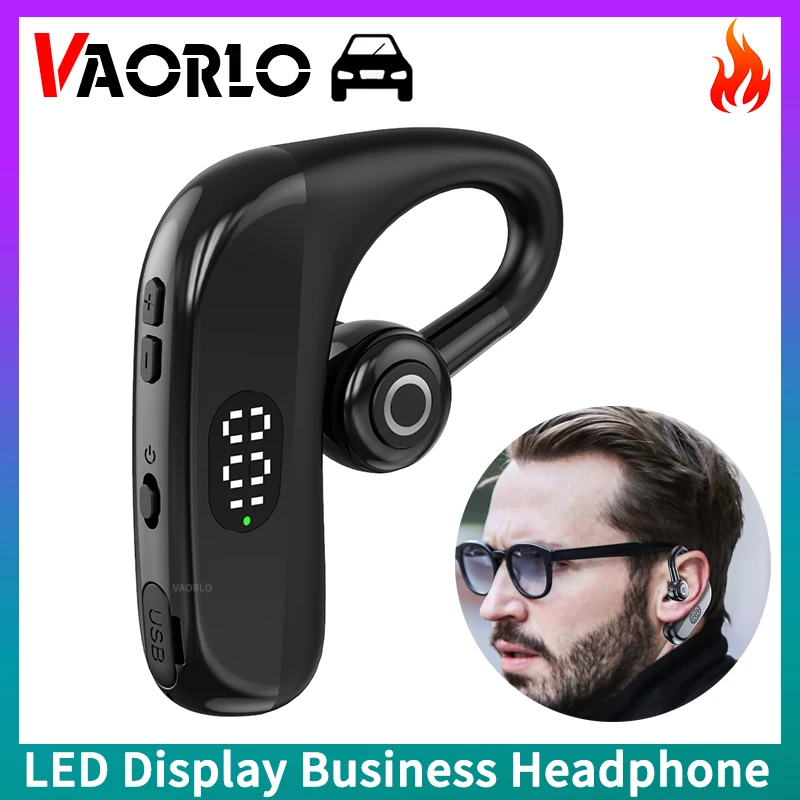 Business Wireless Headphone LED Display Bluetooth 5.2 Listen/Call 40-60 Hours With Mic Hifi Bass Sport Earphone For Car Driver