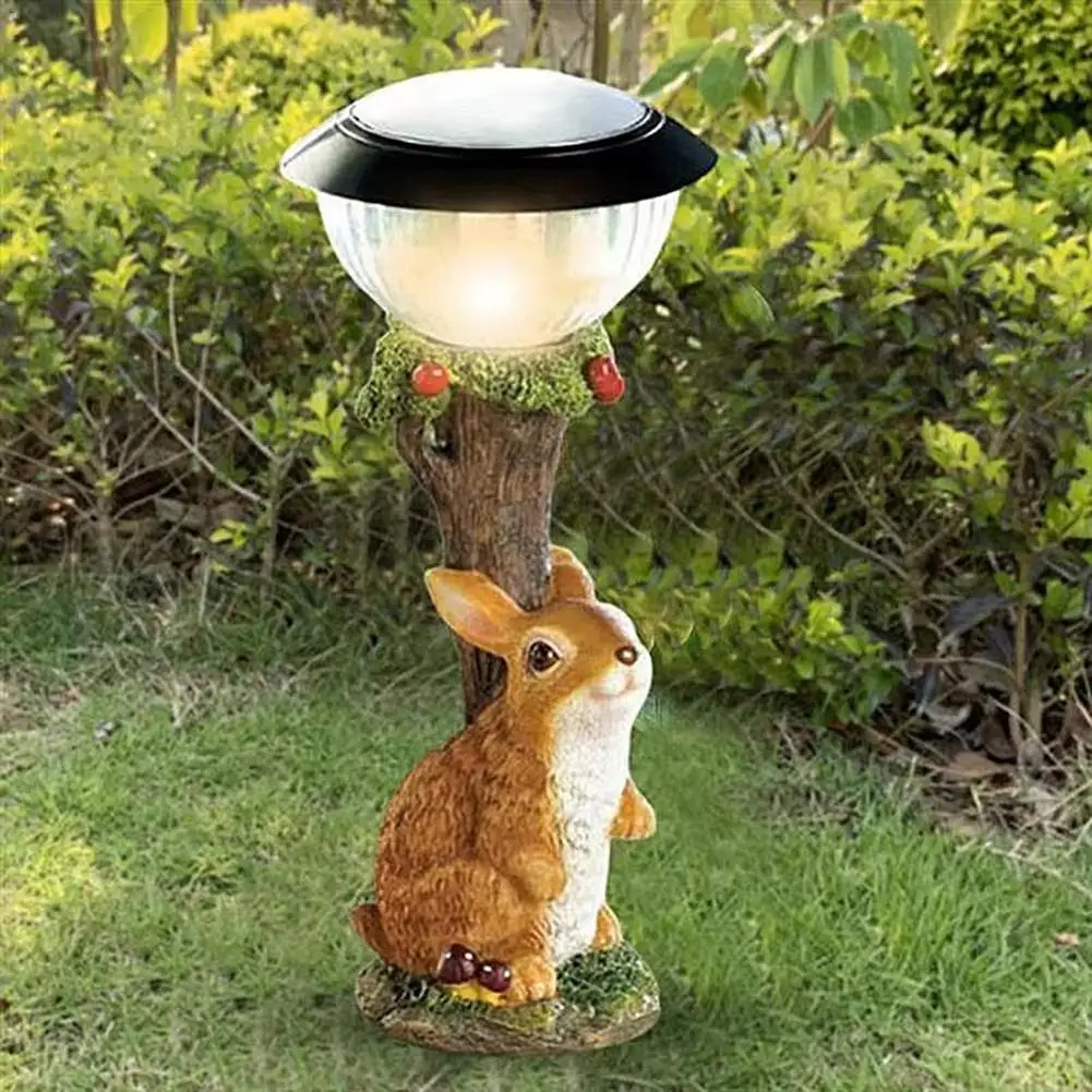 

Lifelike Deer Statue Solar Light Solar Resin Rabbit Resin Miniature Patio Figurine Lawn Garden Vintage Dog Ornament Dec V7c4