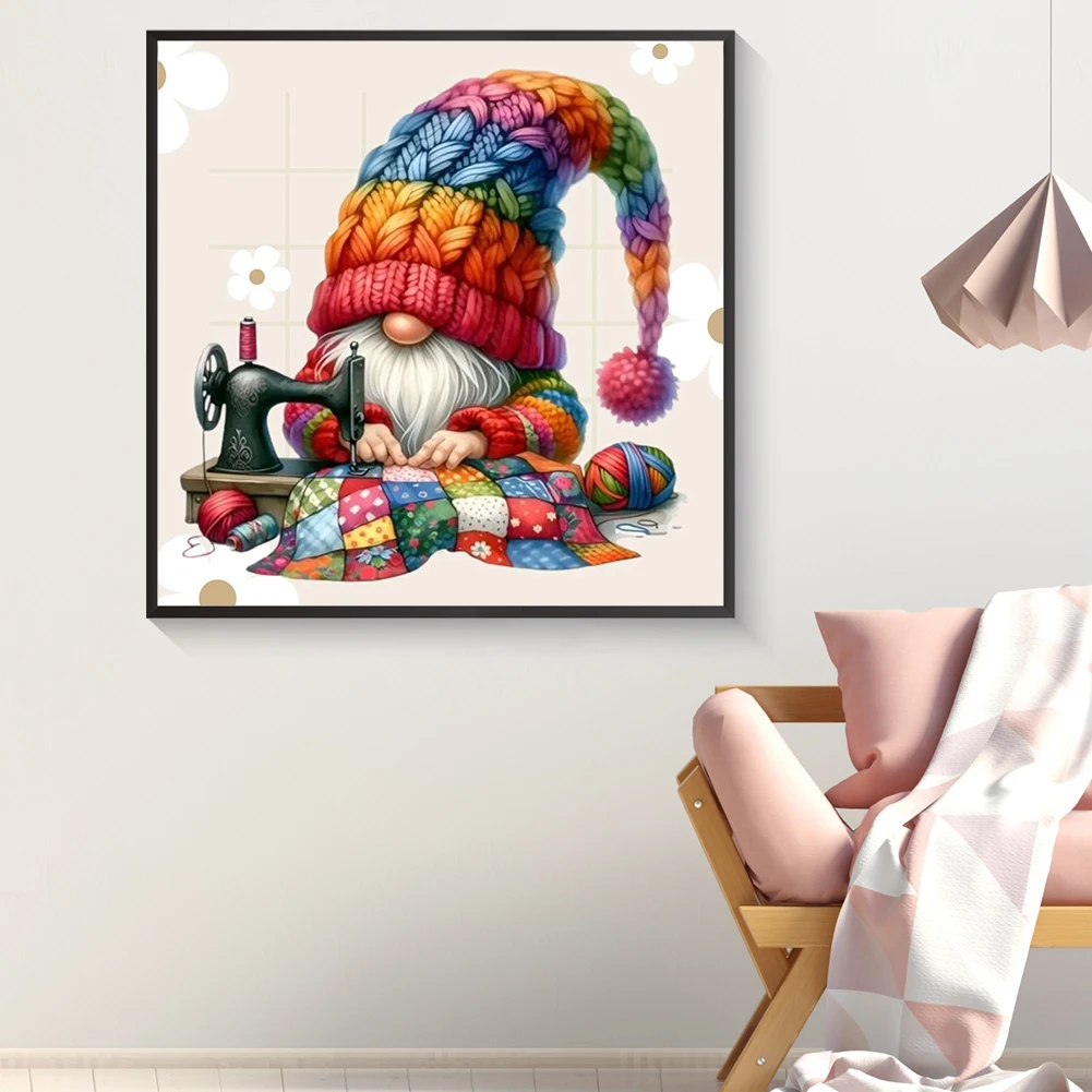 5D DIY полная круглая дрель алмазная живопись мультфильм кофе гном домашний декор