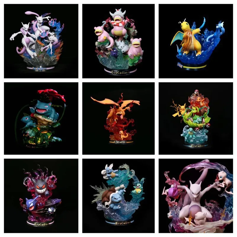 

Pokemon Anime Figure Popular Character Action Figure Standing Model Toy Glowing Figurine PVC Statue Collectible Toys Gift