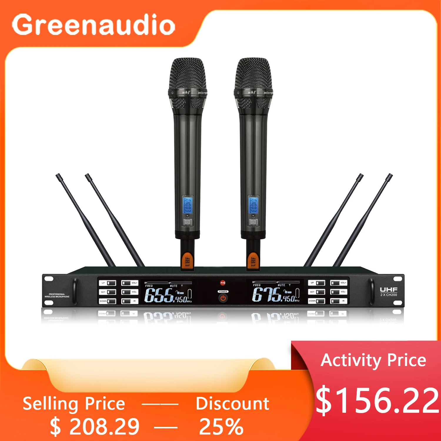 

GAW-BR609D True Diversity Wireless Microphone KTV Home Entertainment Stage Performance Conference Room Speech One Drag Two Wirel