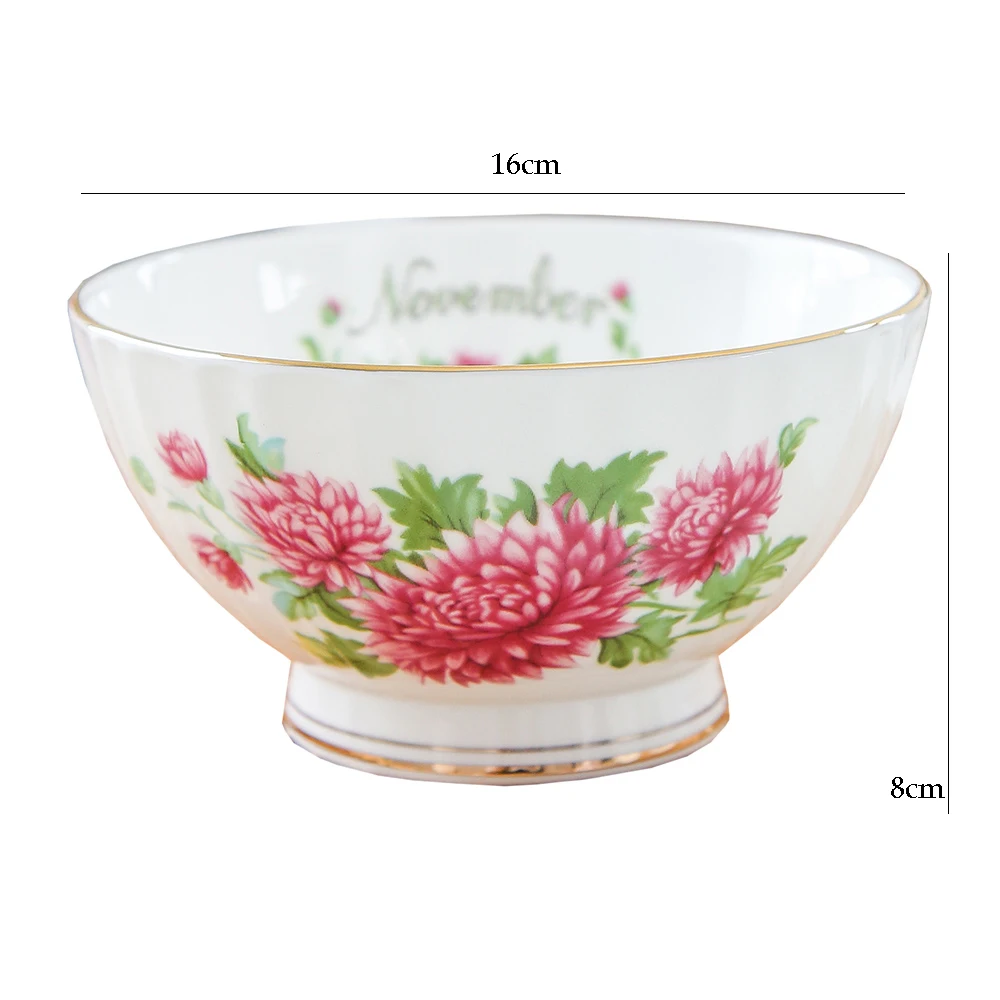 

Керамическая миска для риса с цветочным принтом