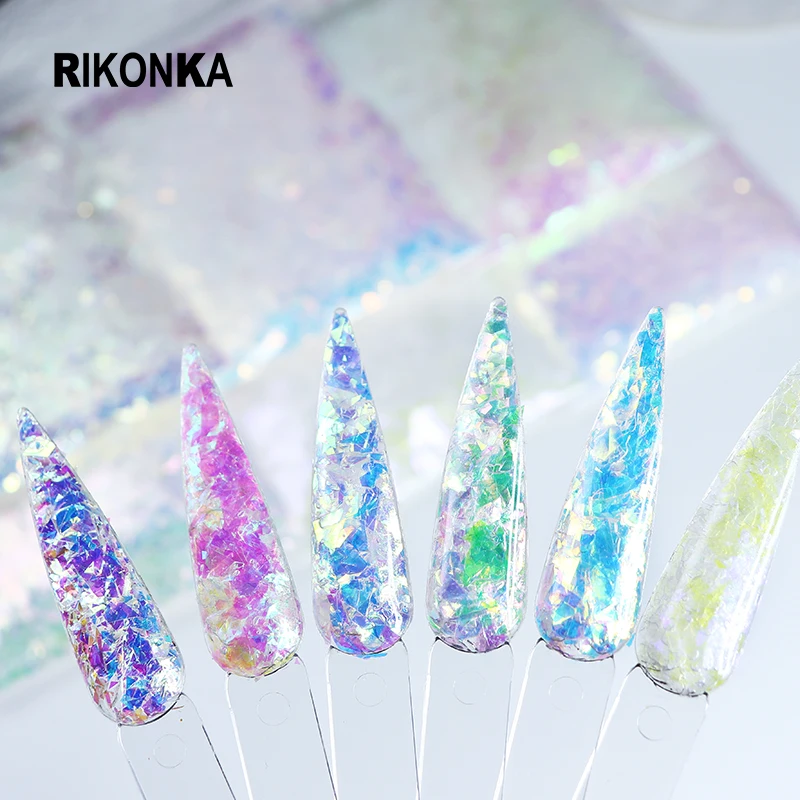 

10 г радужные белые AB русалки объемные блестки 3D Блестки для ногтей нестандартные пайетки зеркальные хлопья для украшения ногтей