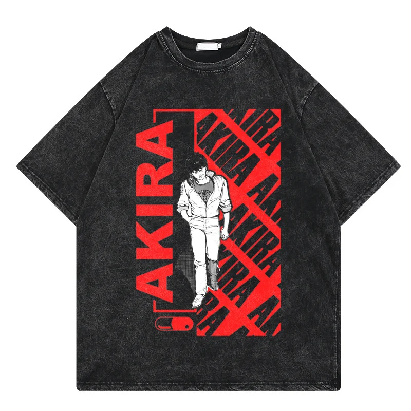 

Anime Retro Neo Tokyo Akira T Shirt Men Washed Short Sleeve Casual T-shirts Clothes for Teens Harajuku Streetwear